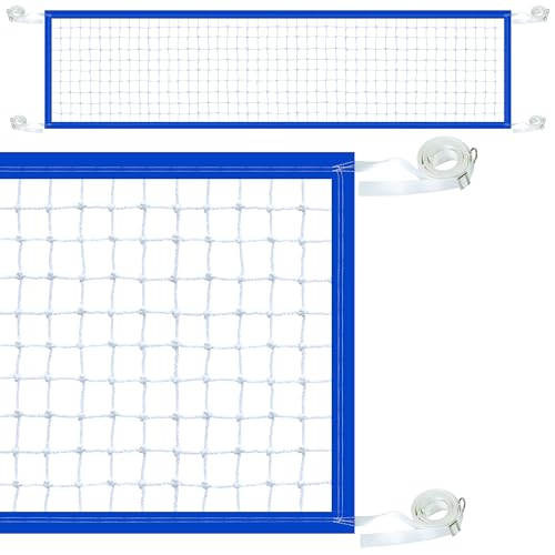 Pool Volleyball Net Replacement 15/20 Ft Extended Length 15Ft-26Ft /20Ft-32Ft Adjustable with Heavy Duty Steel Buckle Upgraded Waterproof & Durable Nylon Straps for Swimming (Net Only)