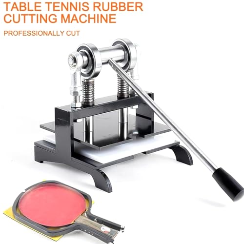 Table Tennis Racket Rubber Cutting Machine,Leather Die Cutting Machine,Double Roller Bearing Manual Press Ping-Pang Bat Rubber Edge Cutter Pasting Device,for Any Ping Pong Bats(20x20CM) - size: 20x20CM