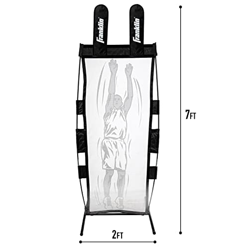 Franklin Sports Basketball Defender Dummy - Basketball Training Practice Equipment - Practice Defender with Detachable Arms for Shooting Dribbling Drills - Large 7' x 2' Foot Dummy - Black