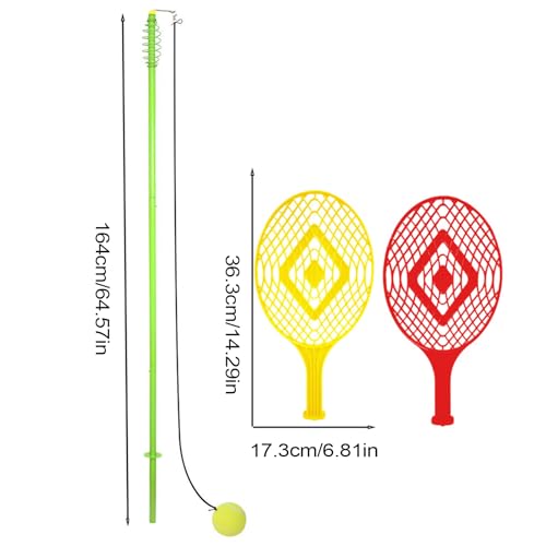 Tennis Trainer, Solo Practice Set, Portable Swing Aid, Self Training Equipment 5.28 Feet for Match Preparation, Hitting Feedback, and Leisure Court Games Players, Athletes, Beginners Anytime Anywhere