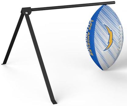 Football Kicking Tee, Portable Kickoff Tee Holder Stand with L-Shaped Leg, Metal Field Goal Kicking for Youth & Adults Training Practice, Black, 1 Pack