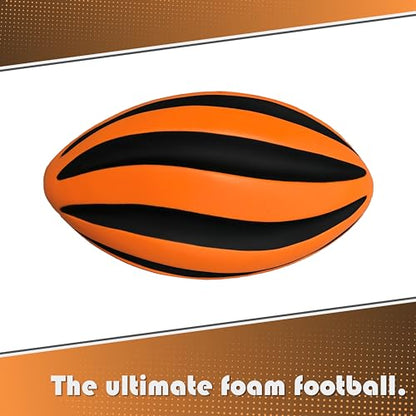 Spiral Foam Football - Soft Foam Football for Kids - 9 Inches - American Football - 1 Each - color: Orange/Black