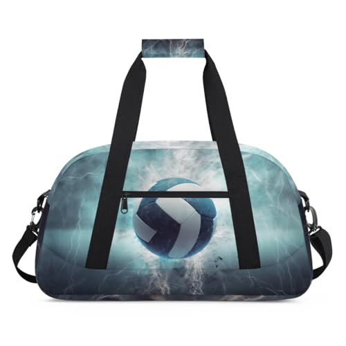 Volleyball Kids Duffel Bag for Boys, Sport Ball Sports Gym Bag Overnight Travel Weekender Bag Lightweight Carry On Sleepovers Bag for School Practice Gymnastics - color: Volleyball