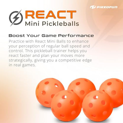 PIKKOFUN React Mini Pickleball Balls - 5 Pack Quiet Training Balls for Improve Hand Speed, Paddle Control and Accuracy - color: Orange