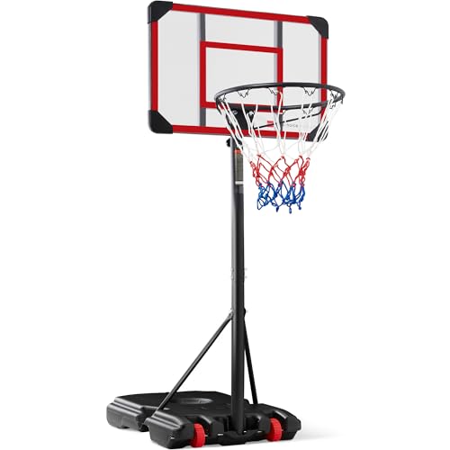 Best Choice Products Kids Height-Adjustable Basketball Hoop System, Portable Game w/Wheels, Fillable Base, 70.5in to 82.3in Height