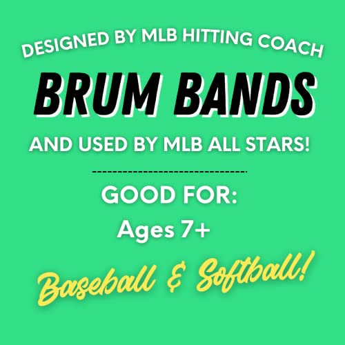 Baseball Notes Brum Bands: Softball & Baseball Swing Trainer, Hitting Equipment for Training and Batting - style: Set of 2 Bands