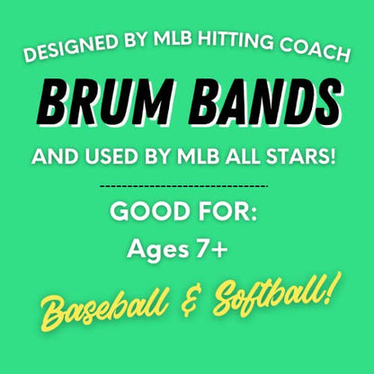 Baseball Notes Brum Bands: Softball & Baseball Swing Trainer, Hitting Equipment for Training and Batting - style: Set of 2 Bands