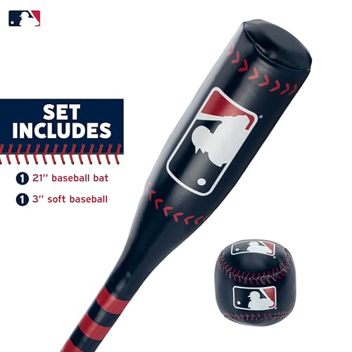Franklin Sports MLB 21" Soft Sport Bat & Ball - Blue - Lightweight Kids Bat + Ball