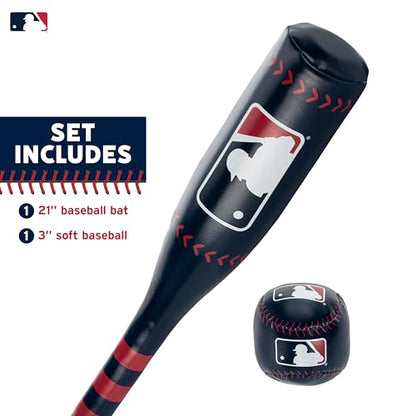 Franklin Sports MLB 21" Soft Sport Bat & Ball - Blue - Lightweight Kids Bat + Ball