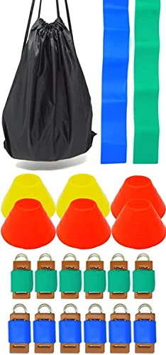 Merz67 Flag Football Set w/ 6 Cones & Travel Bag for 6, 12 or 24 Players (12 Player) - size: 12 Player