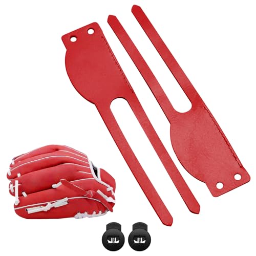 Baseball Glove Replacement Ring-Widened Comfortable Thumb Leather Strap for Repair with Glove Locks.Compatible with All Brands.Black，Red ，Tan，Light Blue. - color: Red