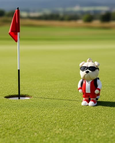 Animal Caddy Golf Tee Holder, Includes 8 Golf Tees, Fun Golf Accessory for Men & Women, Golf Gift - color: Red, style: Bulldog Caddy