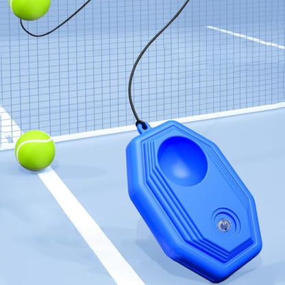 Tennis Ball Training Baseboard, Trainer Rebounder Round Rectangular Ball with Practice Elastic Strings Rope, Multifunction Tennis Practice Rebounder for Beginner Adult Home