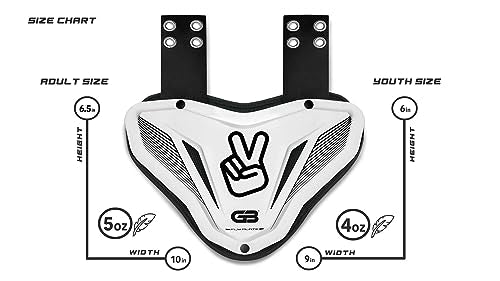 Grip Boost Fly Plate Football Back Plate, Rear Lower Back Protector for Shoulder Pads & Contoured Foam, High-Impact Protection Football Gear