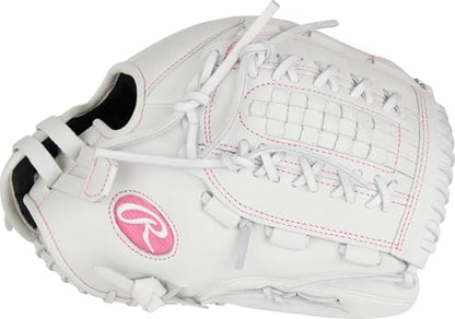 Rawlings | Liberty Advanced Color Series Fastpitch Softball Glove - color: White / Pink | X-Laced Basket Web, size: 12.5" | Utility