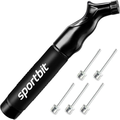 SPORTBIT Ball Pump for Sports Balls - Push & Pull Inflating System - Hand Pump for Exercise Balls - Volleyball Pump, Basketball Inflator, Ball Air Pump - Goes with 5 Needles Set