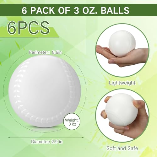 VioraWhite Pitching Machine Balls, Balls Foam Practice Baseballs High Density Foam Practice Baseball Softball Training Ball for Hitting Practice and Fielding Practice 3 oz 2.9 Inches