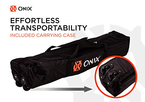 ONIX Pickleball 2-in-1 Regulation-Size Portable Net and Practice Net Set Includes Carrying Case with Wheels