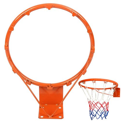 Basketball Rim, Heavy Duty Shock-Absorbing Wall Mounted Basketball Rim, Replacement for Driveway Backyard (Orange, 35cm)