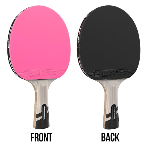 PRO-SPIN Ping Pong Paddles – ITTF Approved Professional Table Tennis Rackets with Carbon Fiber for Superior Control | 7-Ply Blade, Premium Rubber, 2.0mm Sponge - color: 1-Pack | Pink