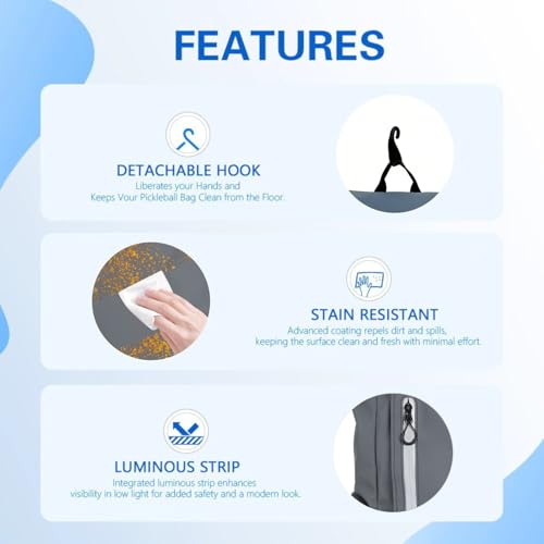 Smartway Waterproof Pickleball Bag With Shoe Compartment - Large Capacity Tennis Racket Backpack For Men Women - color: Grey