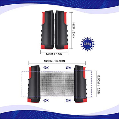 Vector X Table Tennis Net Retractable Table Tennis Net Replacement, Ping Pong Net(Black-Red)