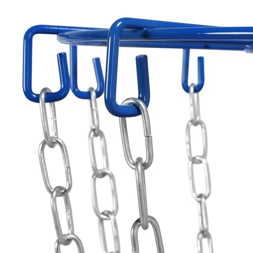 Yaheetech Disc Golf Basket Portable Disc Golf Practice Set 12/24 Chain w/Basket Target and Double Steel Chains for Outdoor - color: Blue