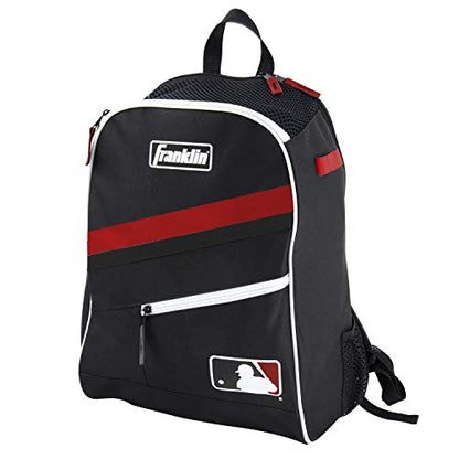 Franklin Sports Kids MLB Baseball Batpack Bag - Youth Baseball, Softball + Teeball Backpack - Sports Equipment Bag for Kids + Toddlers - Holds (2) Teeball + Baseball Bats + Includes Fence Hook - color: Black/Red/White