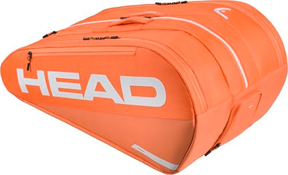 HEAD Tour Racquet Bag XL (12R) Tennis Bag - Holds Up to 12 Racquets, CCT+ Climate Control Technology, 3 Main Compartments, Shoe Pocket & Backpack Carry System - color: Orange