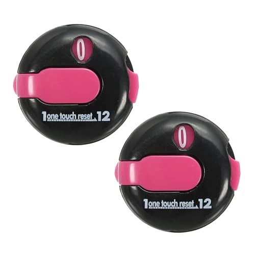 PATIKIL Golf Score Counter, Mini Golf Shot Stroke Attachment Counter Clicker Clip for Golfers Glove Bag - color: Black Pink