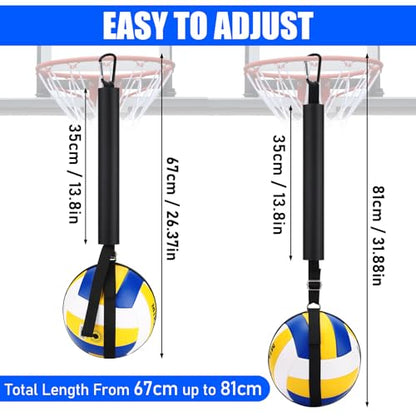 TOBWOLF Volleyball Spike Trainer, Elastic Self-Training Volleyballs Resistance Band, Volleyball Equipment Training Aid Improves Serving, Jumping, Arm Swing Mechanics and Spiking Power - color: Standard Volleyball Spike Trainer