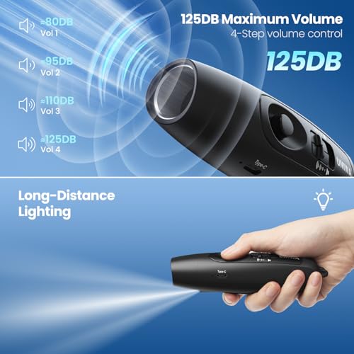 Electronic Whistle with USB Charging, 3 Tone & 3 High Volume Hand Emergency Whistle for Referee Coaches Teacher, Outdoor Sport Game Camping Safety Electric Whistle with Lanyard - color: black