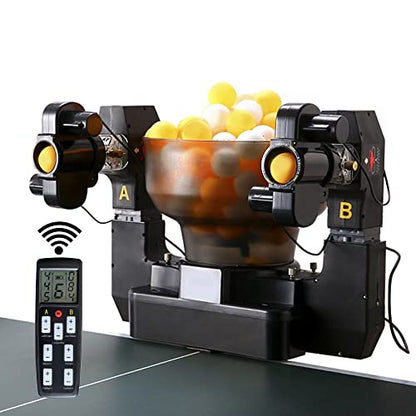 Advanced Double Head Ping Pong Machine Tabele Tennis Robot Machine Upgarde 9 Different Spin Balls Ping Pong Trainer for Training