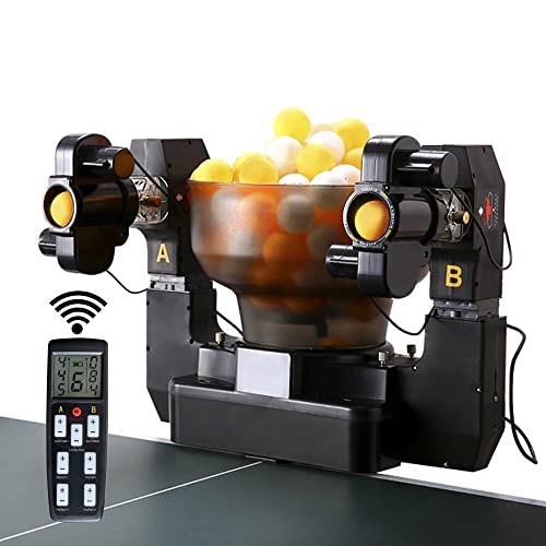 Advanced Double Head Ping Pong Machine Tabele Tennis Robot Machine Upgarde 9 Different Spin Balls Ping Pong Trainer for Training