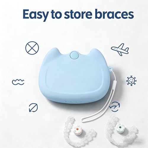Silicone Retainer Case with Lanyard, WINDSIUUU Portable Cute Travel Retainer Holder Braces Aligner Case with Vent Holes Aligner Retainer Case for Women Travel Denture Night Guard Container - color: Blue