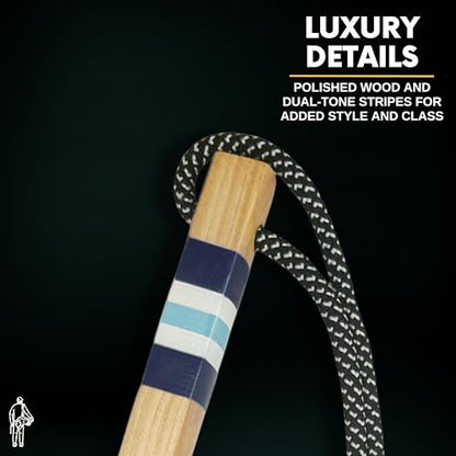 Golf Brush Made from Hickory Wood, Golf Club Groove Cleaner with Secure Clip Attachment for Bags and Carts - Golf Gifts for Men - color: Blue and White