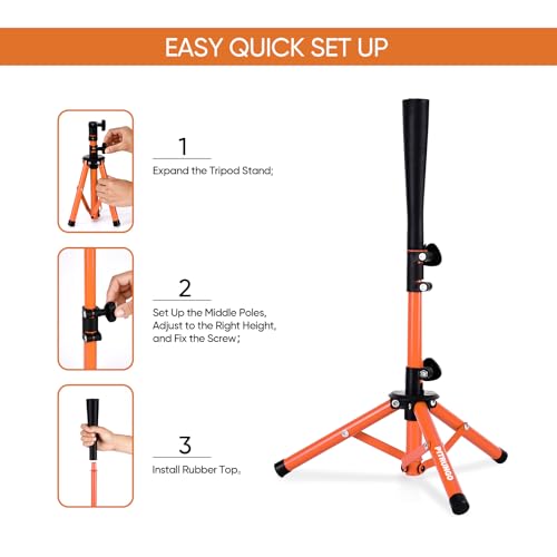 Baseball Softball Tee for Kids Toddles Youth Batting Hitting Tee T Ball Set Stand for Baseball Trainer Easy Adjustable Height 20.5''-29.5''Portable w/Carry Bag for Indoor Outdoor