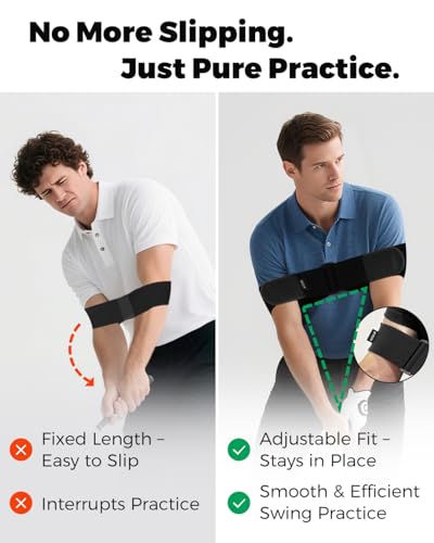 Adjustable Golf Swing Trainer Arm Band – 2026 Essential Golf Accessories for Golfers – Innovative Arm Connection Aid with Strong Restraining Power to Fix Chicken Wing & Improve Swing Stability