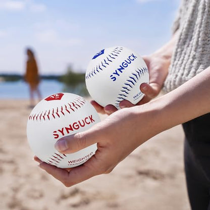 SYNGUCK Weighted Baseballs Set of 2/4/6 - Training Baseballs to Increase Pitching Speed, Arm Strength & Accuracy for Baseball Players, Coaches & Athletes - style: 2 Pack(10/12oz)