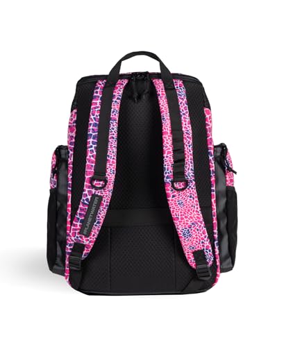 ARENA One Go Backpack Swimmer Athlete Daypack Large Size Equipment Swim Bag - color: Snakeskin Print Pink