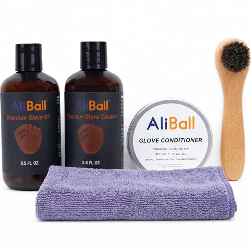 AliBall Ultimate Baseball Mitt Maintenance Kit | 8-Piece Cleaner, Oil, Brushes & Towels Combo - style: Professional Premium Kit
