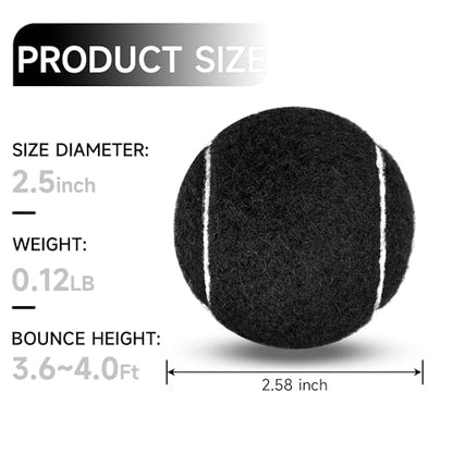Tennis Balls, 4 Pack Training Tennis Balls – Practice Balls for Beginners & Playing Balls for Dogs - color: Black