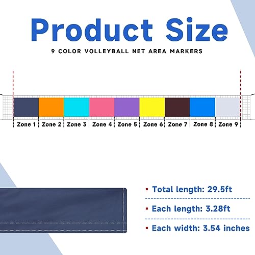 Libima Volleyball Net Zone Tape Setter Training Equipment Volleyball Net Measure Chain Hitting Target Zone Practice Training Aid Equipment for Referee Outdoor Indoor Strategic Trainer
