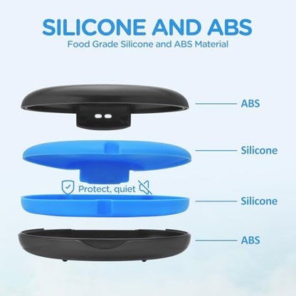2 Pack Retainer Case Ultra-slim Aligner Case with Vent Holes Removable Inner Tray Silicone for Easy Cleaning (2Pack Black Blue) - color: 2Pack Black Blue