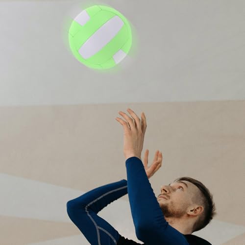 Soft Indoor Volleyball Size 5, Inflatable Soft Training Ball for Sports Practice, Macaron Green-White, Suitable for Student Exams and General Volleyball Training