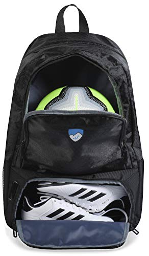 Hard Work Sports Soccer Backpack with Ball Holder, Soccer Bag with Separate Cleat Compartment