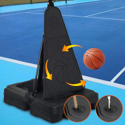 44 Inch Portable Basketball Hoop Outdoor, 8ft-10ft Height Adjustable Basketball Goal System with Shatterproof PVC Backboard & Dunkable Spring Rim, 165lbs Stable Base with Wheels for Driveway