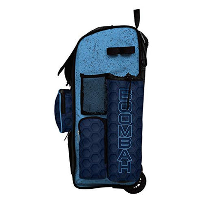 Boombah Rolling Superpack 2.0 3DHC Baseball/Softball Gear Bag - 23-1/2" x 13-1/2" x 9-1/2" - Multiple Colors - Telescopic Handle and Holds 4 Bats - Wheeled Version - color: Navy/Columbia