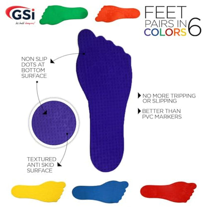 GSi Spot Markers – Non-Slip Non-Toxic Poly Spots – Floor Markers for PE, Sports & Classroom Activities - size: 2.⁠ ⁠Feet