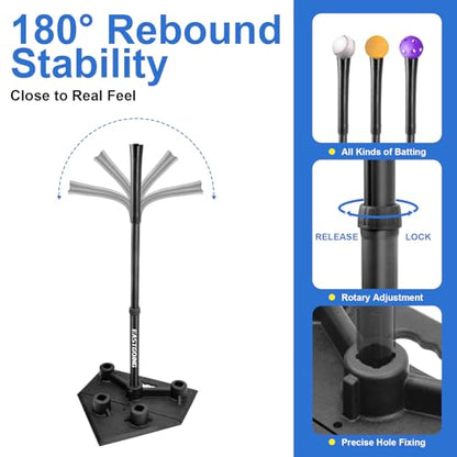 Heavy Duty Baseball and Softball Portable Travel Batting Tee.Adjustable 5-Position Baseball and Softball Batting Tee.Hitting Tee for Any Age Player Baseball - color: Black+ bag